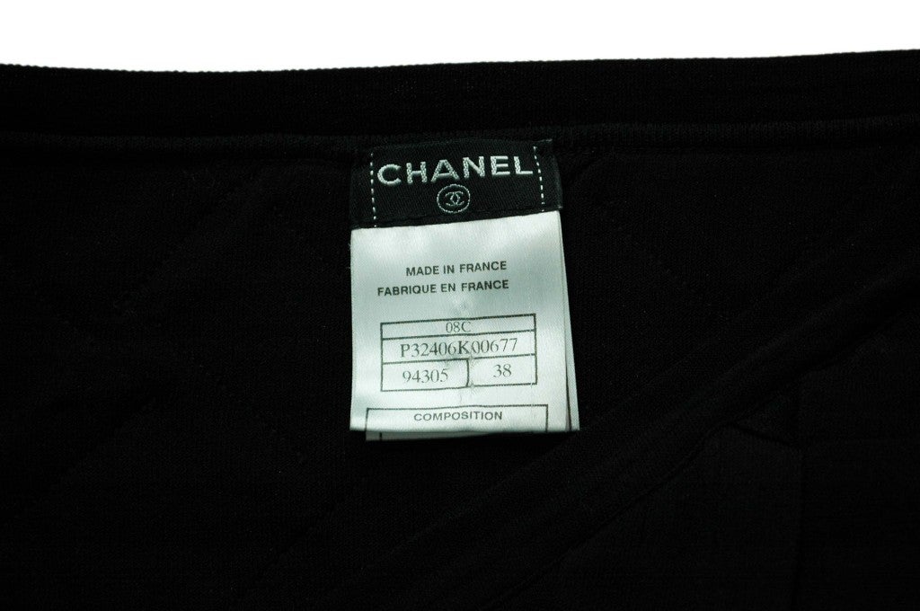 CHANEL Black Strapless Top with Airplane Emblem - Size 6 2