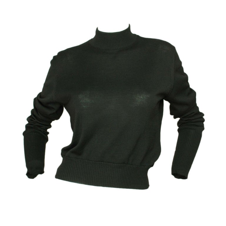 CHANEL Black Wool Turtle Neck Sweater