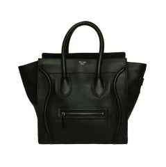 CELINE Black Leather Luggage Bag