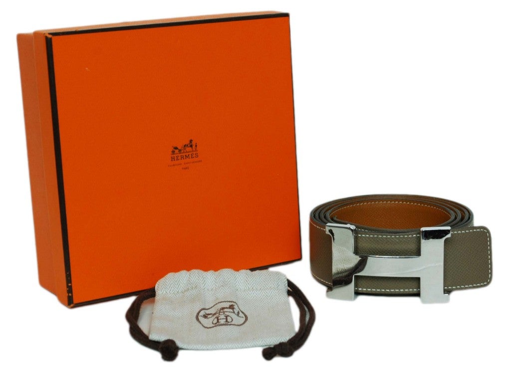 Hermes Grey Reversible Constance Belt
Age: 2012
Made In France
Materials: Leather
Stamped: 