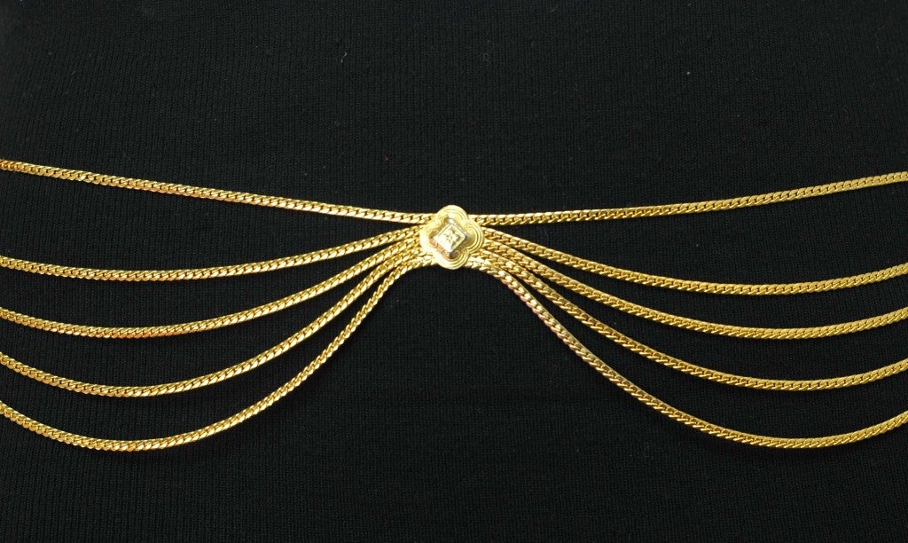 CHRISTIAN DIOR Gold Multi Strand Belt