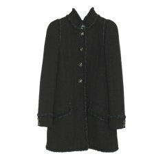CHANEL Black Tweed Jacket with Braided Trim