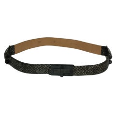 CHANEL Pewter Python Belt with Studs & 2.55 Lock 6