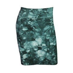 HERVE LEGER Green Tie-Dye Bandage Skirt