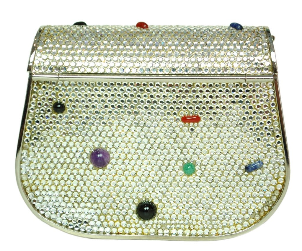 JUDITH LEIBER Rhinestone Cabochon Minaudiere Bag 1