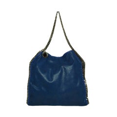 Stella McCartney Cobalt Blue Falabella Bag with Chain Border