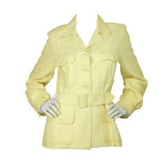 HERMES Cream Leather Jacket with Belt
