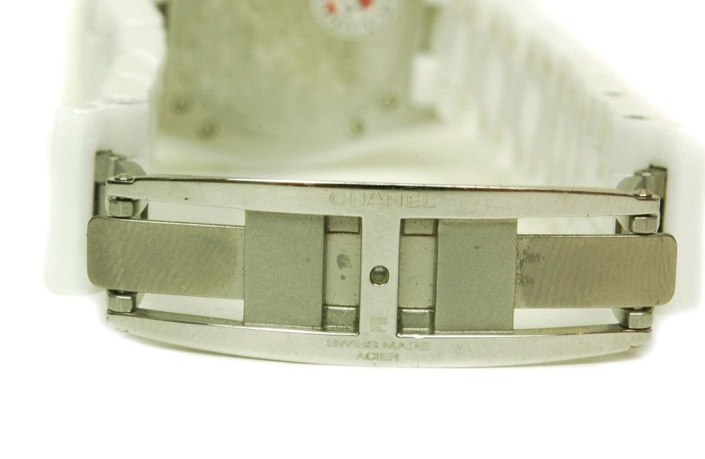 CHANEL White Ceramic J12 Wristwatch 33mm 3