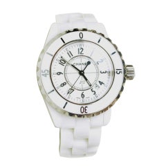 CHANEL White Ceramic J12 Wristwatch 33mm
