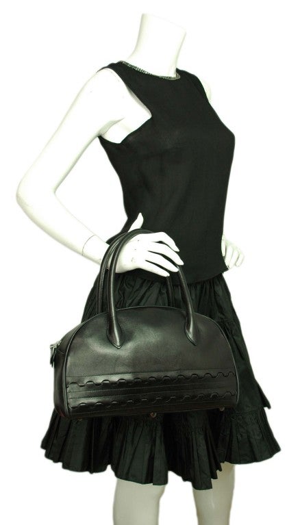 ALAIA Black Bowling Bag with Cut-Out Detailing 5