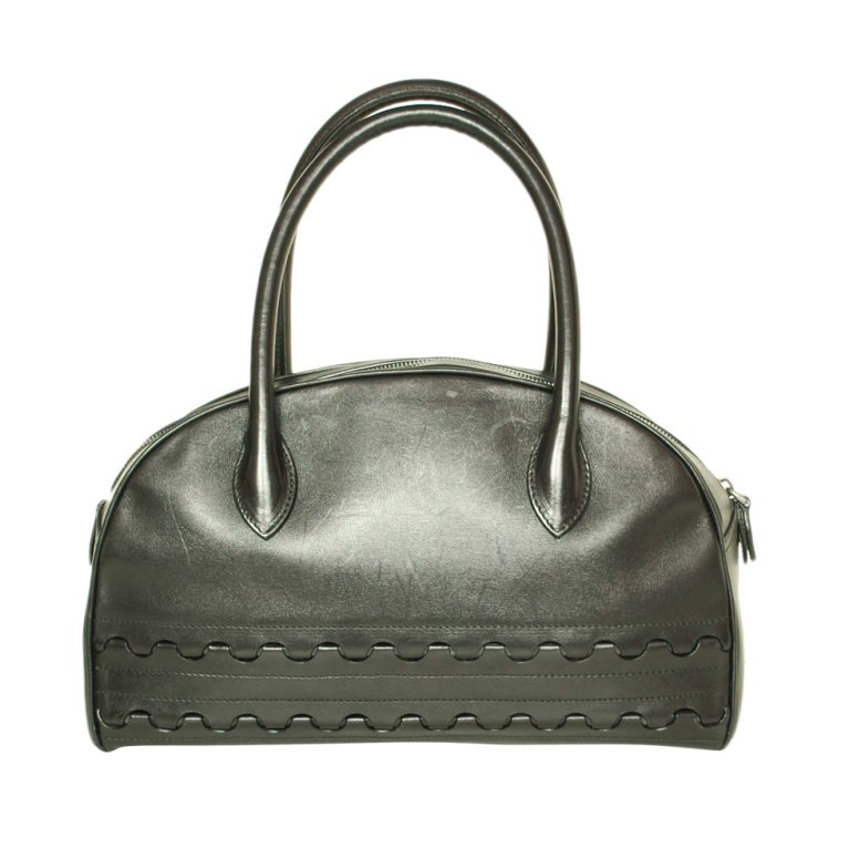 ALAIA Black Bowling Bag with Cut-Out Detailing