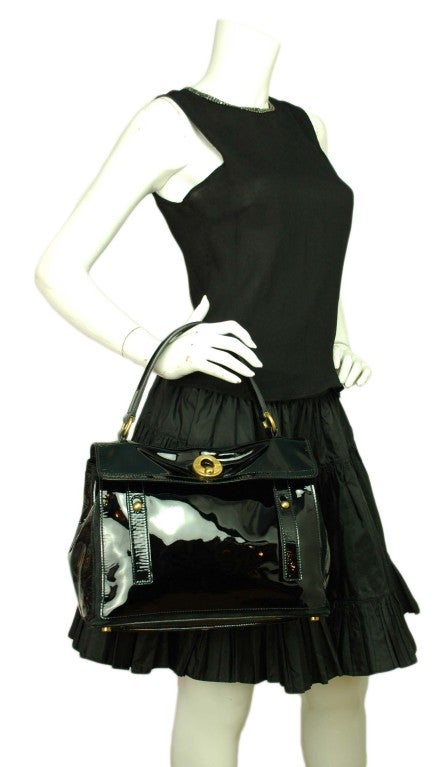 Yves Saint Laurent Black Patent Leather Muse Two Bag 5