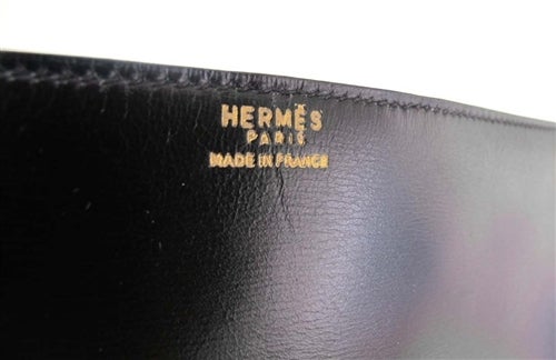 HERMES Black Box Leather Vintage Attache 3