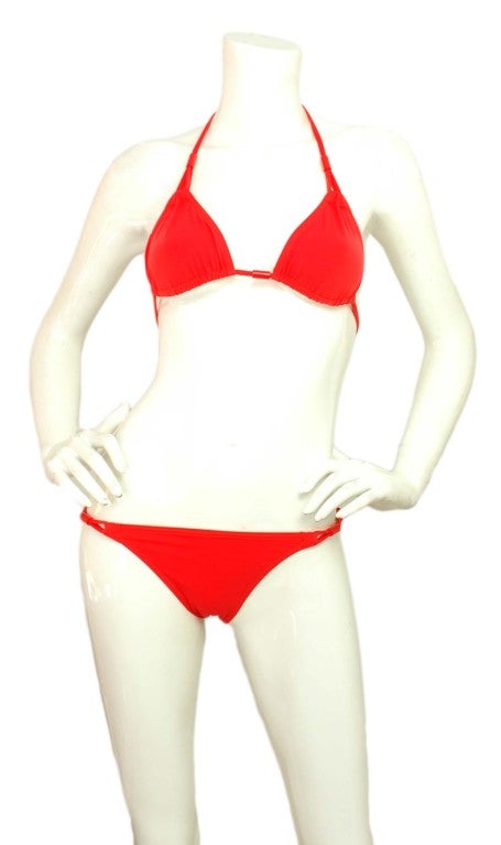 Hermes 2pc Cappucine Bikini NEW
Made In France
Materials:62% Polyamide, 32% Elastane

Comes With:


Original Dust Bag

Original Receipt

Measurements: 

Size: 34

US Size: Small

Hips: 24