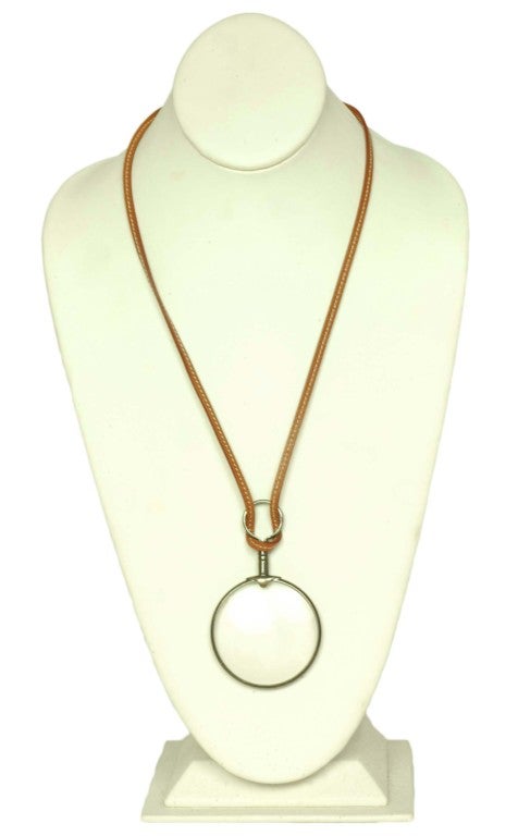 Hermès Leather Curiosite Key Pendant Necklace - Brown, 18K Yellow