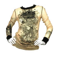 Jean Paul Gaultier Nude Mesh Long Sleeve Top