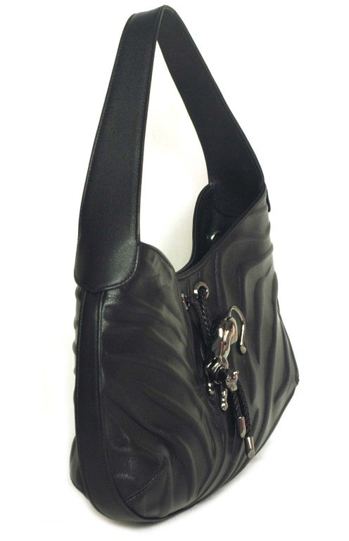 Cartier Black Leather Hobo Bag with Panther
Made In Italy
Materials: Lamb Skin
Stamped: 