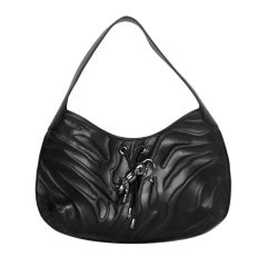 CARTIER Black Leather Hobo Bag with Panther rt. $1, 510