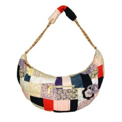CHANEL Multi-Color Fabric Patchwork Hobo Bag