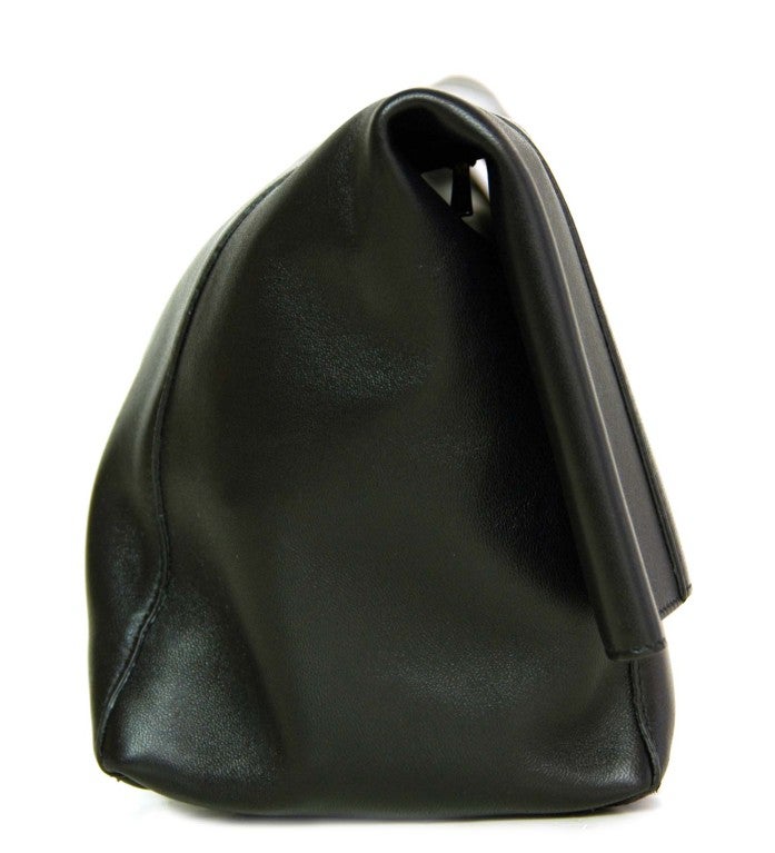 Women's CELINE Black Leather Flap Clutch