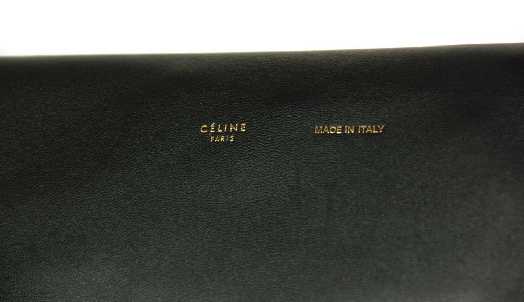 CELINE Black Leather Flap Clutch 2