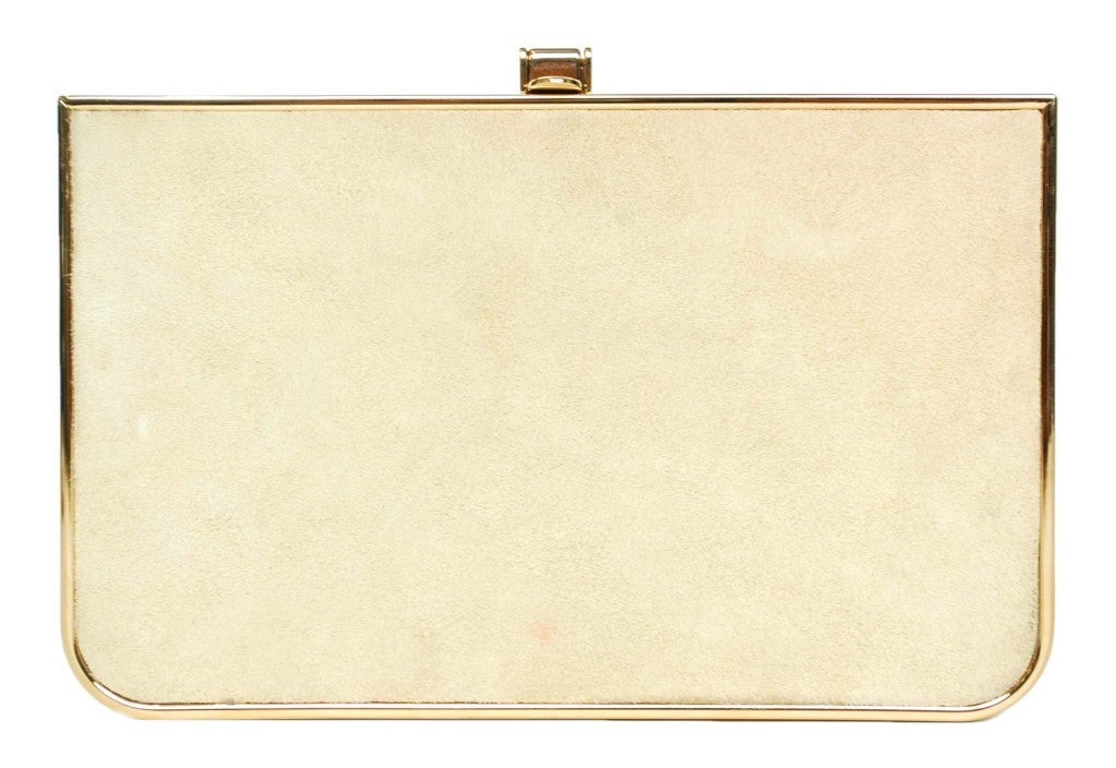 Salvatore Ferragamo Rose Gold Box Clutch