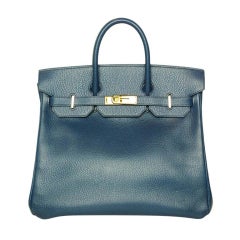 HERMES Marine Bleu Ardennes Cuir 32cm HAC Birkin Sac