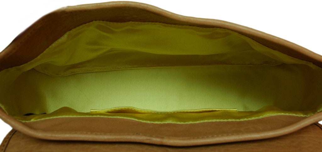 FENDI Tan Leather Double Buckle Flap Bag 2