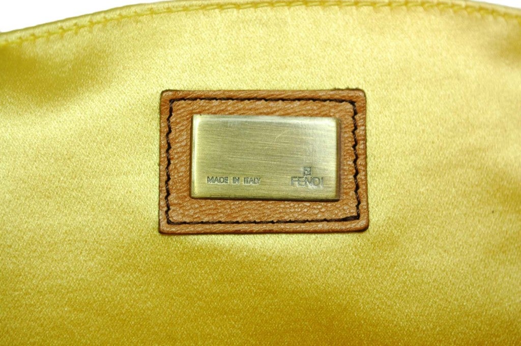 FENDI Tan Leather Double Buckle Flap Bag 3
