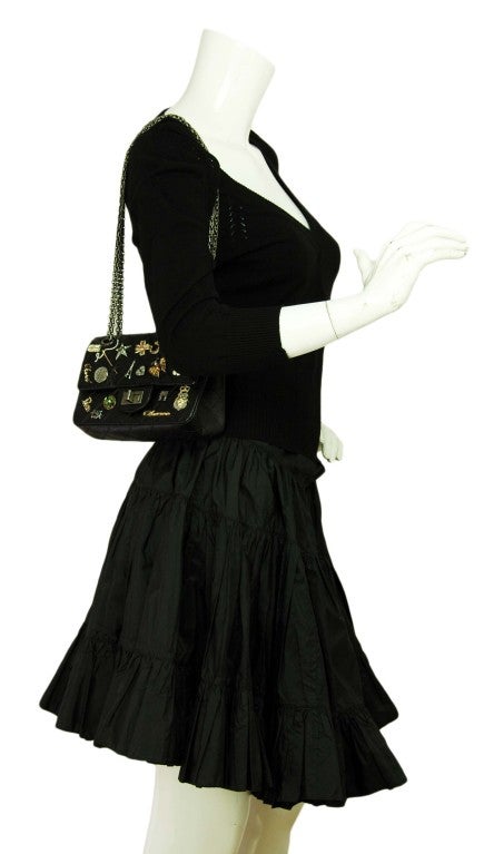 CHANEL Black Quilted  Leather Double Flap Mini Lucky Charm 5