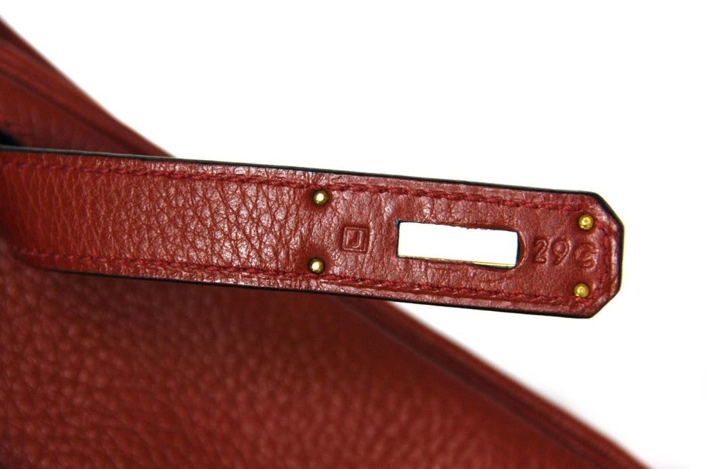 Women's HERMES Red Rouge 28cm Kelly Bag with Shoulder Strap