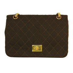 CHANEL Retro Brown Jersey Flap with Mirror