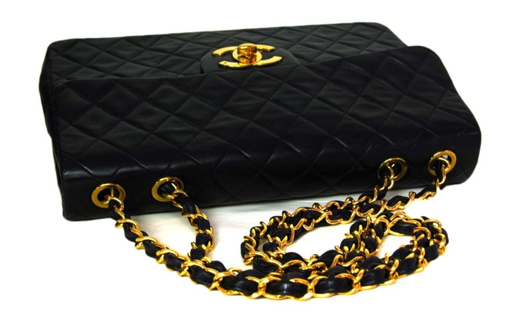 CHANEL Black Vintage Quilted Lambskin MAXI Bag 1