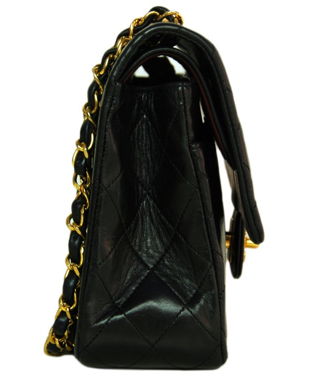CHANEL Black Quilted Leather Vintage Classic Bag