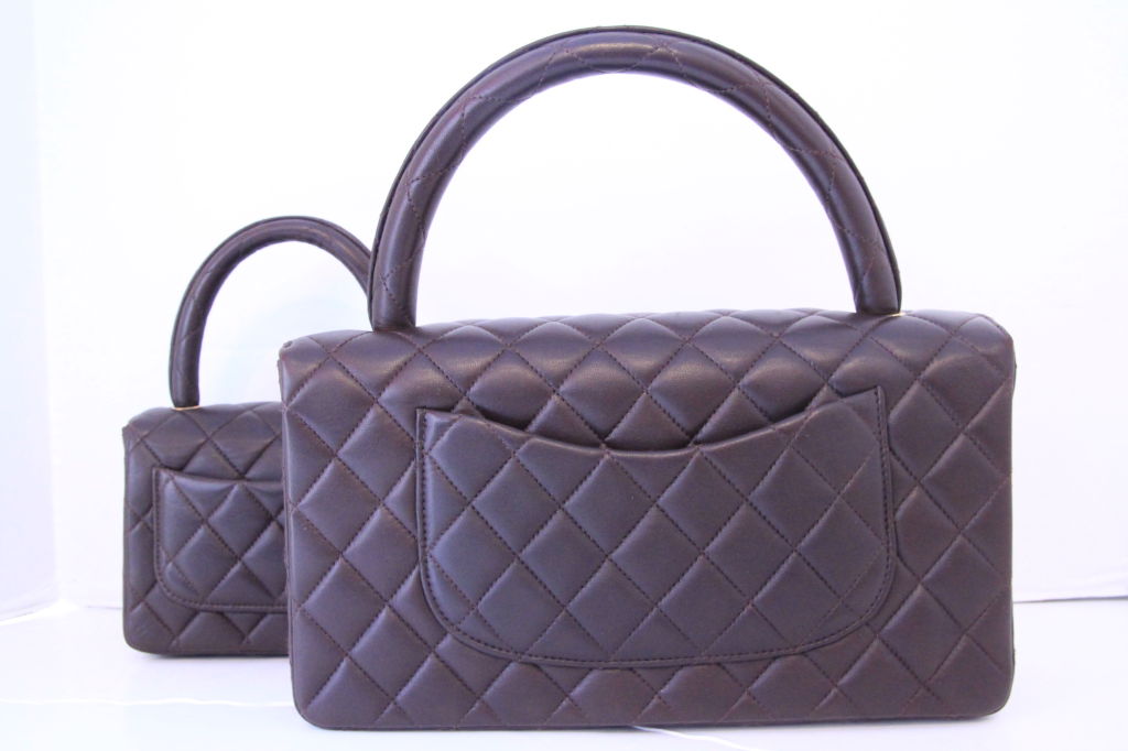 This rare CHANEL Brown Quilted Leather 
