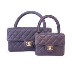 CHANEL Brown Quilted Leather Mother & Daughter Classic Flap Bag