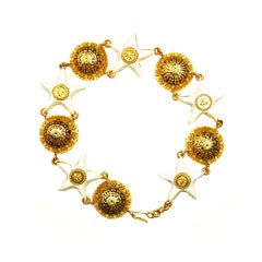 Chanel Goldtone Choker with Domes and White Resin Starfish 4