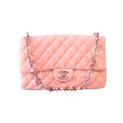 Chanel Valentine Heart Chain Pink Quilted Leather 10" Flap Bag