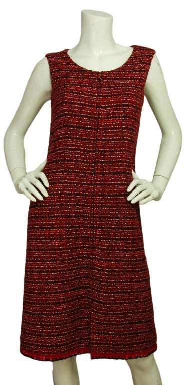 tweed dress red