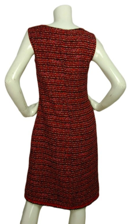 tweed red dress
