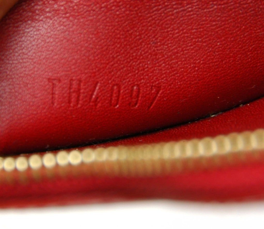 LOUIS VUITTON Red Monogram Vernis Leather Heart Coin Purse at 1stdibs