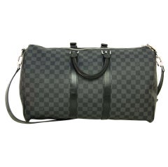 LOUIS VUITTON Damier Graphite Keepall with Strap 45cm