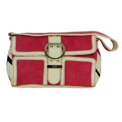 EMILIO PUCCI Pink Suede Bag with Abstract Print Sides