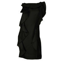 VALENTINO Black Sleeveless Dress with Ruffles