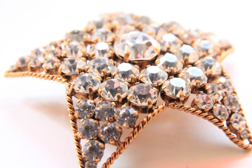 CHANEL CRYSTALS STAR BROOCH PIN