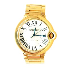 Cartier Ballon Bleu 36mm 18K Yellow Gold Sapphire Wristwatch