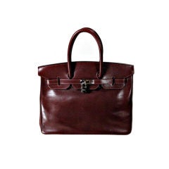 Hermes Burgundy 35cm "Birkin" Bag