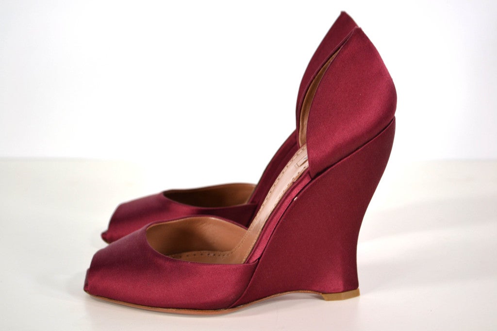Alaia Burgundy Wedges 1
