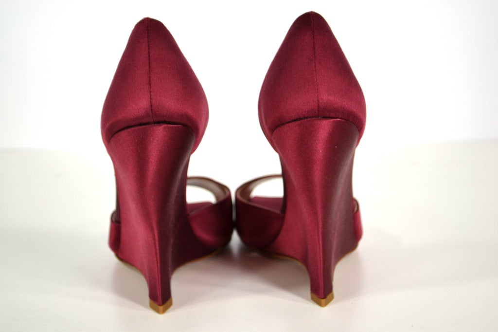 Alaia Burgundy Wedges 2
