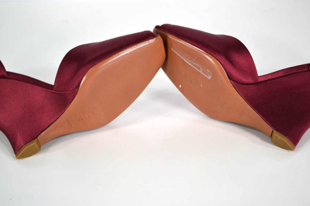 Alaia Burgundy Wedges 3